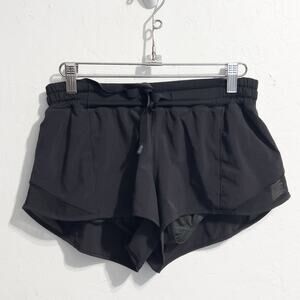 Lululemon Short Sz 6 Small Black Mesh Hotty Hot Running Active Drawstring